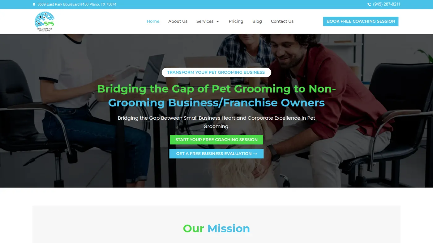 Streamline Pet Solutions website screenshot