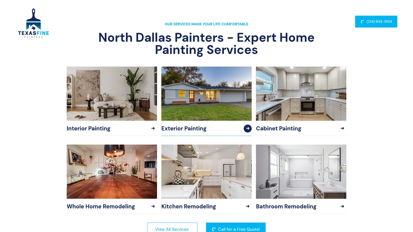 Texas Fine Painters website screenshot